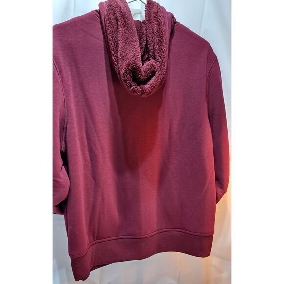 Women's Maroon Sherpa Lined Jacket w/Hoodie L (NWTags) - Picture 5 of 6